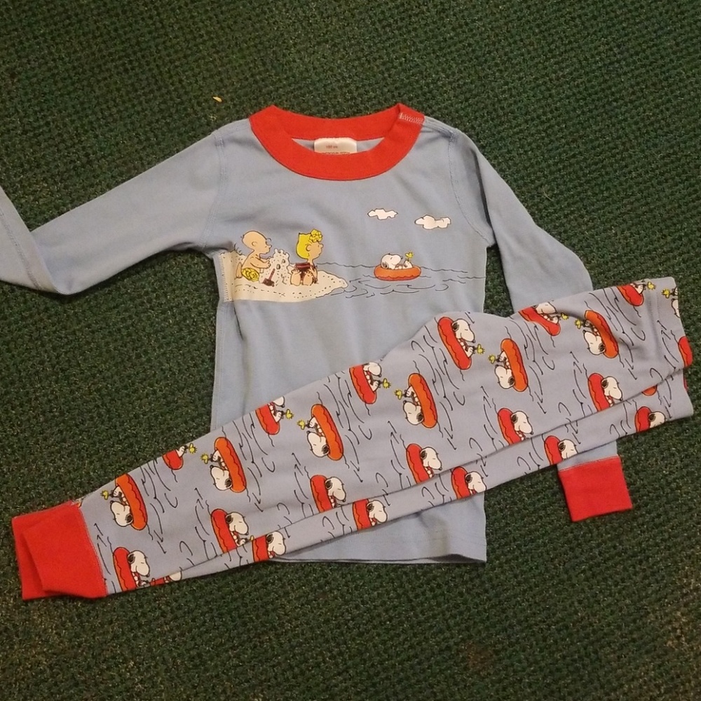 GUC Hanna Jams Peanuts Snoopy Long Johns Size 100